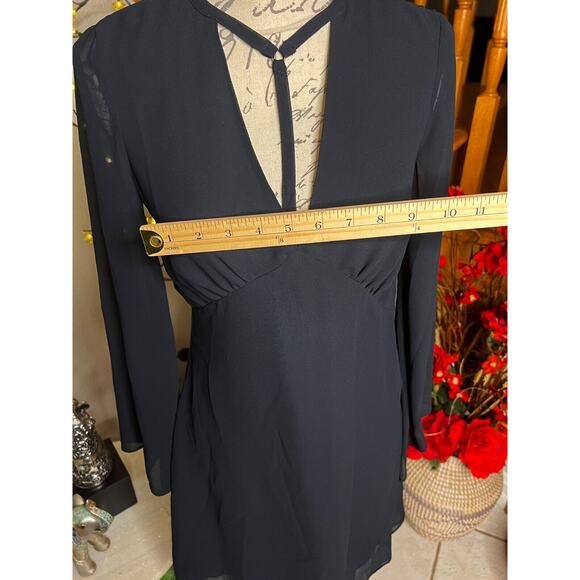 XOXO Women’s Chiffon Fit Flare Zip Black Evening Cocktail Dress Size S - Picture 6 of 13